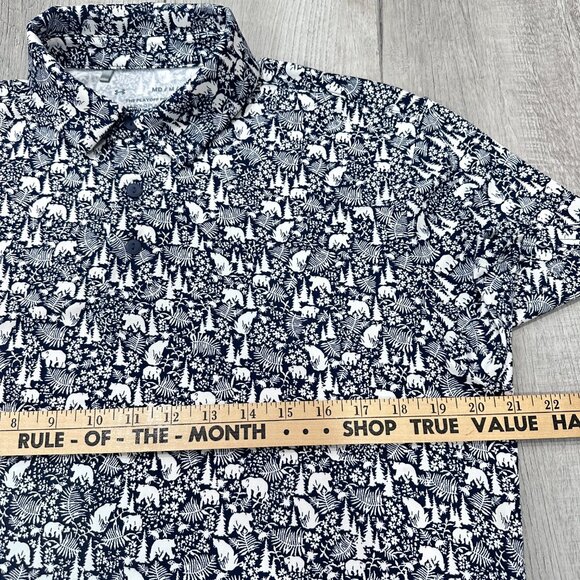 Under Armour Playoff Polo Shirt Mens Medium Loose Fit All Over Forest Print - Picture 5 of 8